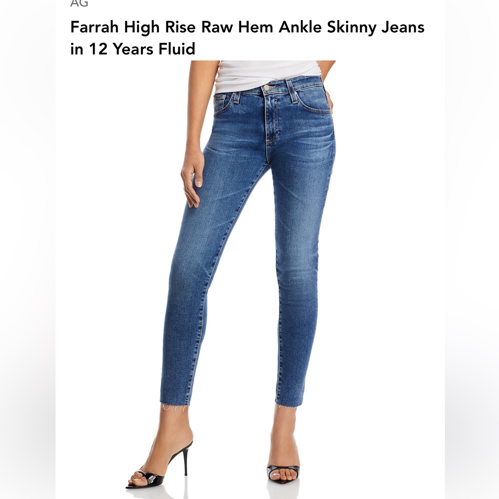Ag Skinny Jeans With Stretchy Fit - Size 27